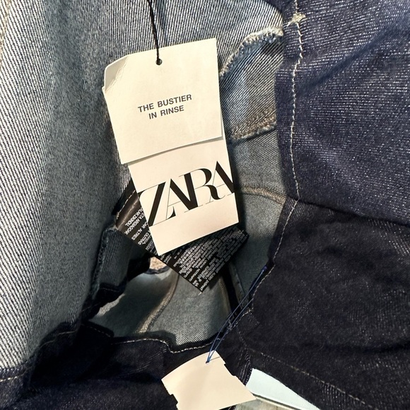 Zara SPLIT DENIM bustier CORSET in rinse - Picture 8 of 12